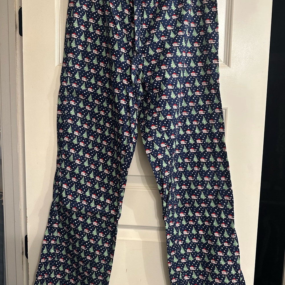 Vineyard Vines Men’s Festive Christmas Holiday Blue Pajama Pants- S